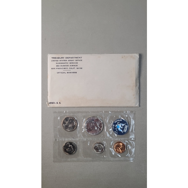 United States 1965 Special Mint Coin Set Including 1965 Kennedy 40% Silver Half Dollar