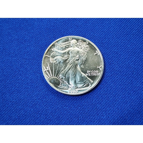 1990 $1 Silver American Eagle 1oz Fine Silver