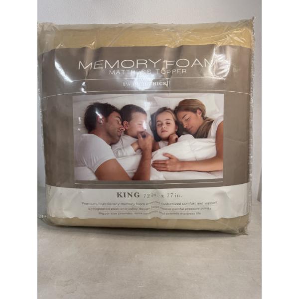 	Memory Foam Mattress Topper, 1.5 in. Thick, King Size, Premium High Density Foam