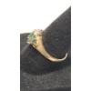 Image 2 : Women's Vintage 10K Yellow Gold Ring With Green & Clear Stones - Size 7 - Weight: 1.8g