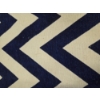 Image 3 : Stylish Pair Of 15'' Blue & Natural Jute Color Chevron Pattern Zip Closure Pillow Covers 