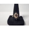 Image 1 : Gorgeous Detailed 14K Gold Ring with Sapphire-Colored Stones - Size 9 - Total Weight: 4.0g