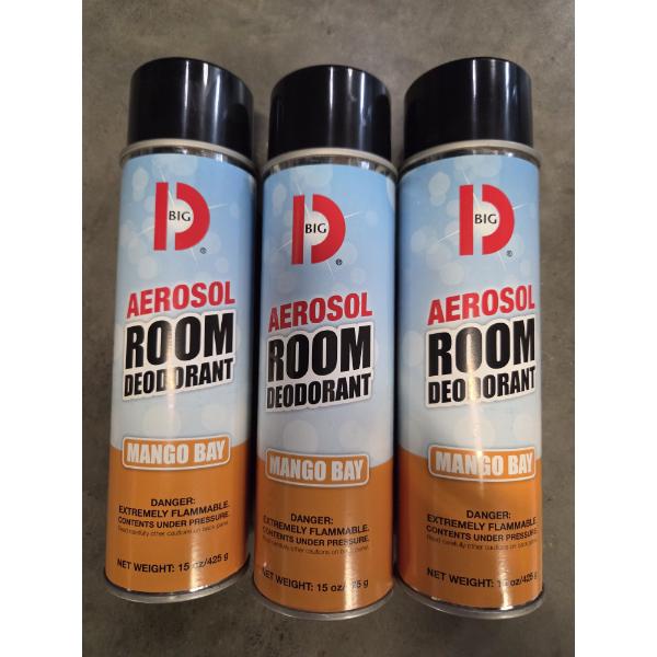 Three New 15oz Cans Of Big D Mango Bay Room Deodorant