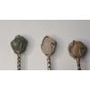 Image 2 : (5) Vintage Handmade Silver Wrapped Coin Spoons Ft Polished Stones - AT LEAST 80% Silver - TW: 90.1g