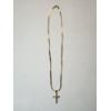 Image 1 : Sterling Silver, Gold Plated 18in Necklace with Cross
