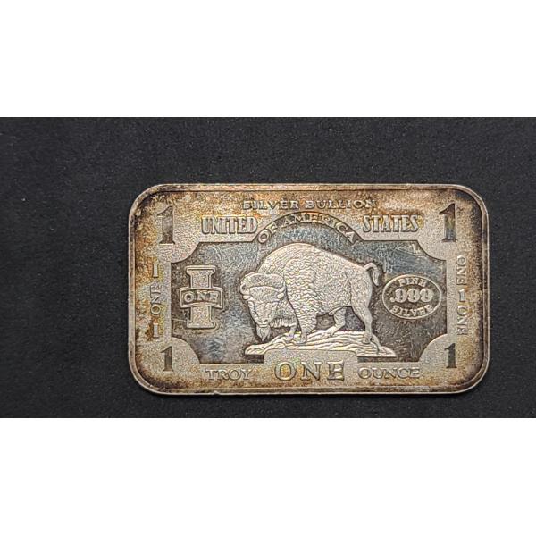 American Buffalo Bison One Troy Ounce .999 Silver Bar