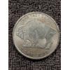 Image 2 : Vintage Indian Buffalo .999 Fine Silver Troy Ounce Coin - Nice Toning