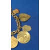 Image 5 : 14K Gold Charm Bracelet With Some 14K & 10K Gold Charms & 2 Gold Coins - TW: 57.1g 