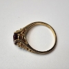 Image 4 : 10K Yellow Gold Ring with Red Gemstone - Size 6 - Total Weight: 2.4g