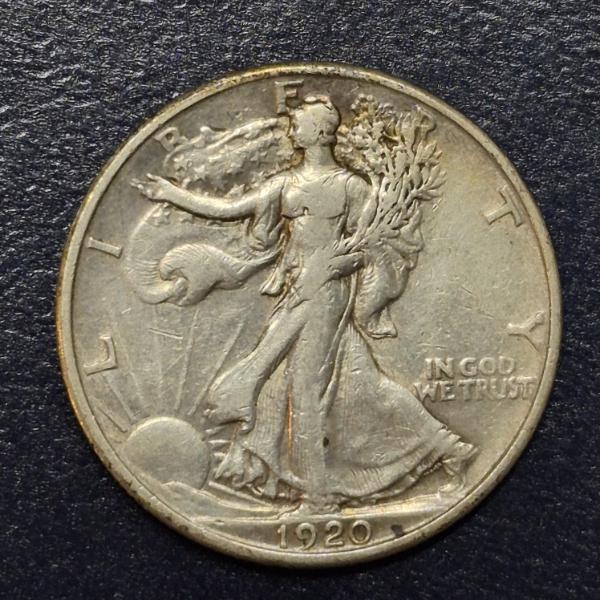 1920 Walking Liberty US 90% Silver Half Dollar - See Pics