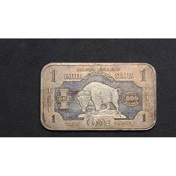 American Buffalo Bison One Troy Ounce .999 Silver Bar