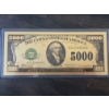 Image 1 : $5000 Gold Certificate Gold Back .999999 - 24K Gold Back In Protective Holder - Mint Condition