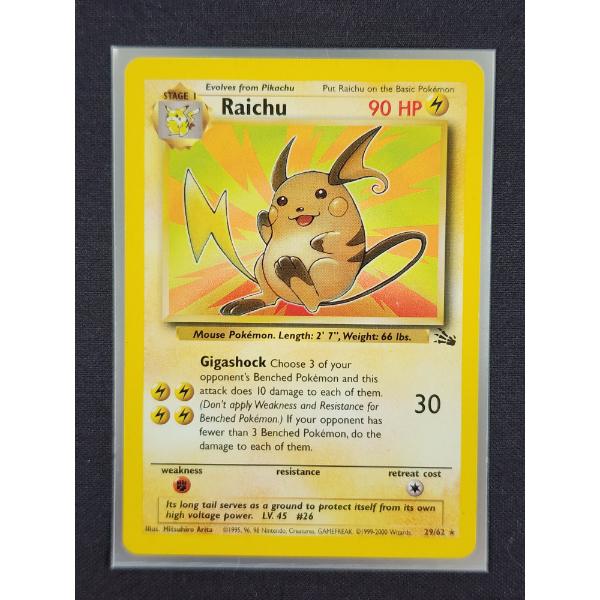 Raichu 29/62 Rare Vintage Pokemon Trading Card