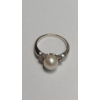 Image 3 : 14K White Gold Pearl Ring (Size 6) & Pearl Necklace With 14K White Gold Clasp - Ring Weight: 3.0g