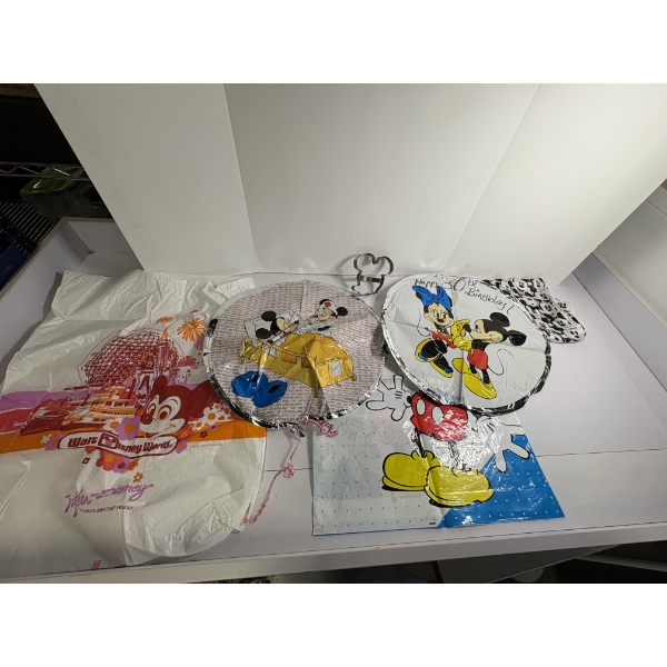 Mickey Mouse Disneyland Plastic Bag - Mickey Plastic Bag - 2 Helium Mickey Balloons - Mickey Mouse