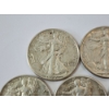 Image 2 : Five Assorted Years 90% Silver Walking Liberty Half Dollars - FV: $2.50