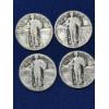 Image 1 : x4 Assorted Years United States Standing Liberty 90% Silver Quarters FV: $1.00