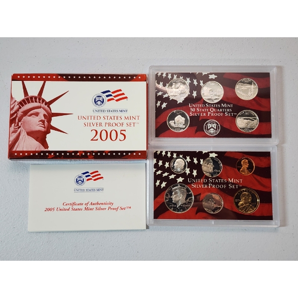 2005 United States Mint Silver Proof Set in Original Packaging w/ CoA
