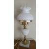 Image 1 : PICKUP IN CANTON - Vintage Hobnail Milk Glass 20'' Lamp With Marble Base 