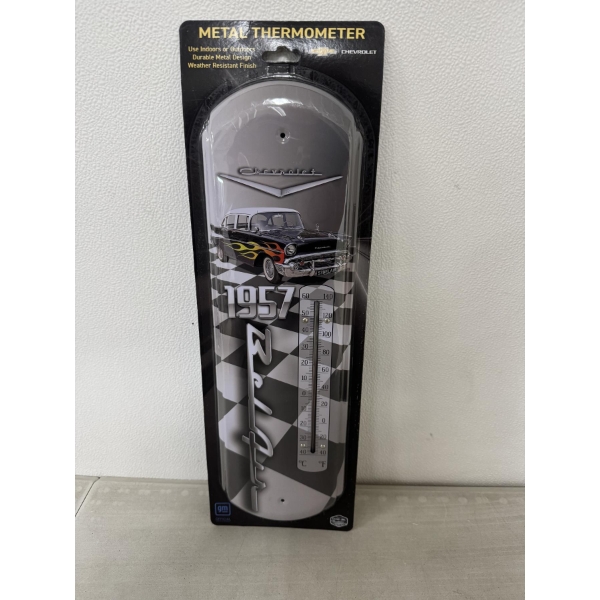 1957 Chevrolet Bel Air 18 Inch Metal Thermometer - New In Package