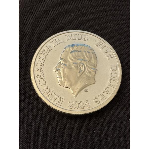 King Charles NIUE $5.00 Two Troy Ounce .999 Fine Silver Coin - 2 oz Coin - Mint Condition