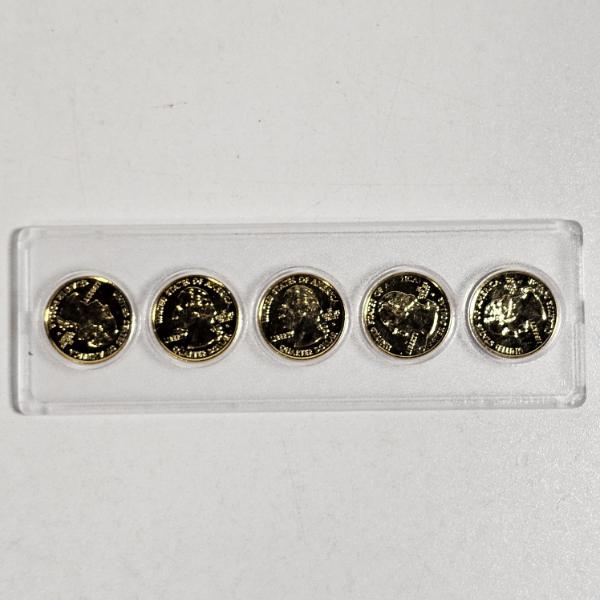 SPECIAL EDITION!!! United States 50 State Quarters Holographic Gold Clad 5 Coin Set