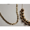Image 3 : 14K Gold: Flat Chain Necklace, Beaded Chain Necklace, Cherub Pendant TW: 3.9g