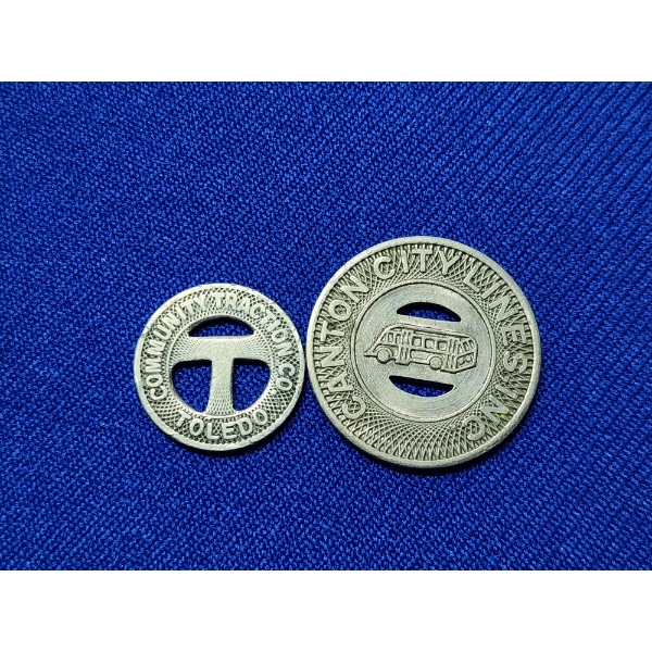 2 Vintage Ohio Transportation Tokens: Toledo and Canton