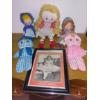 Image 1 : Vintage Cloth Doll Group With Original Photo Of shirley Temple - See Pics
