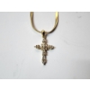 Image 2 : Sterling Silver, Gold Plated 18in Necklace with Cross