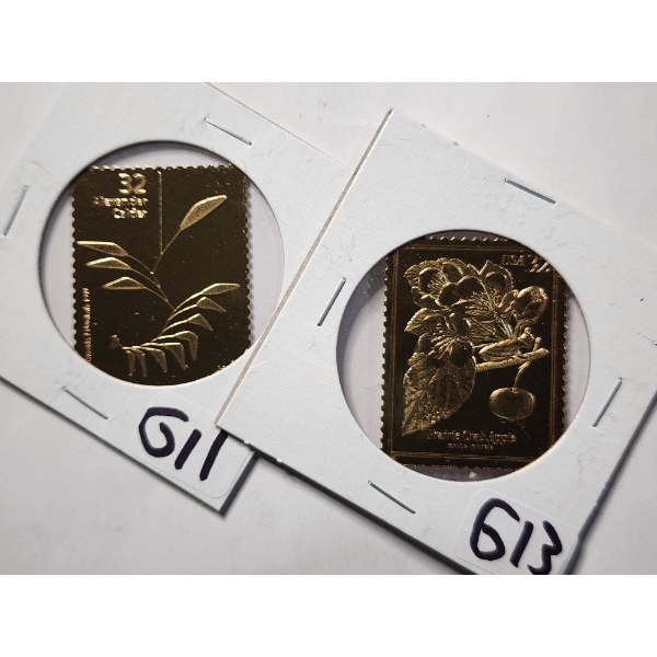22KT Gold First Day Issue Stamps Ft. Prairie Crab Apple & Black Cascade
