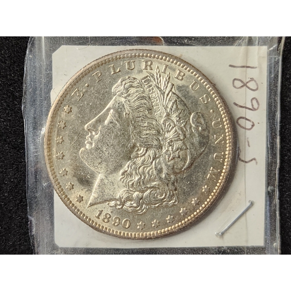 1890-S Morgan Silver Dollar - Good Condition 90% Silver US Coin W/ Some Toning 