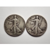 Image 1 : Two Walking Liberty 90% Silver Half Dollars ~ 1937 & 1942 ~ $1.00 Face Value