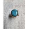 Image 1 : Sterling Silver Ring With Turquois Stone 12.6g - KM Sterling Stamp