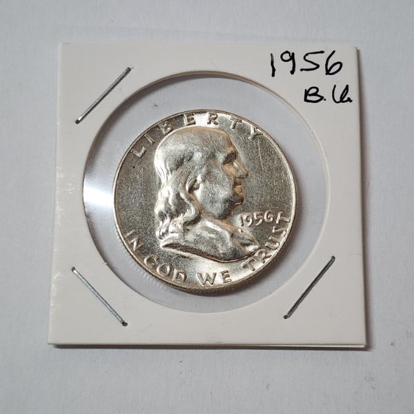 1956 Franklin Half Dollar - "BU" - 90% Silver U.S Coin
