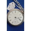 Image 2 : Lake View Watch Co Chicago 11 Jewels Open Face Pocket Watch With Chain -Doesn't Tick