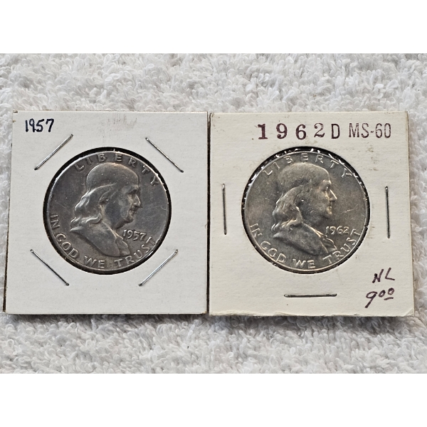 Franklin 90% Silver Half-Dollar Coins - AFV $1