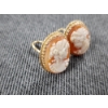 Image 6 : 14K Gold Cameo Earring Set - Weighing 10.6 Grams