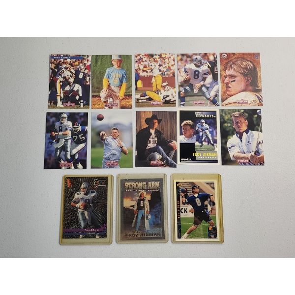 Assorted Trading Cards: 1990's Troy Aikman Pro Line Profiles, Pro Line, Pinnacle & More