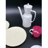 Image 6 : Plastic Toy Kitchenware Set with Plates - Saucers - Teapot - Silverware - One Cup Missing Handle