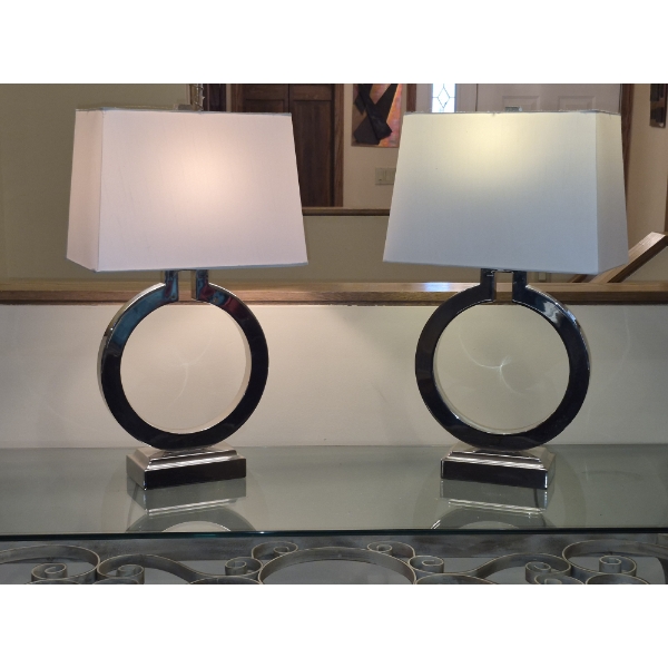 Pair Of Modern Deco Stlye lamps - 25" Tall