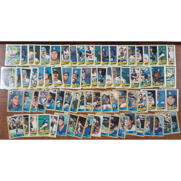 Lot of Over 50 Mariners Late 1980's Baseball Trading Cards Ft. Mark Langston, Phil Bradley & More!