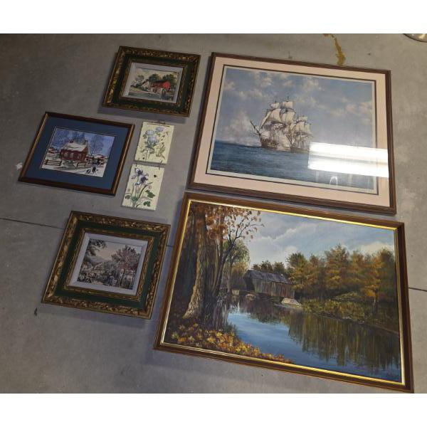 *Pick Up At Mantua Home-No Shipping Available* Framed Vintage Wall Art Collection Including Prints &
