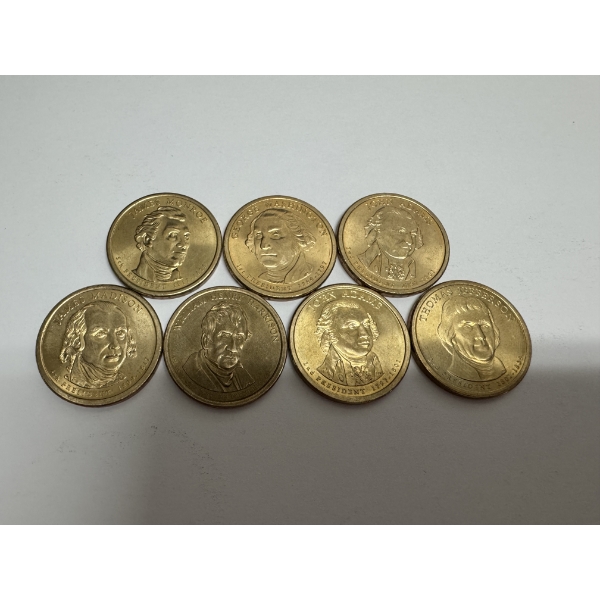 United States Presidential Dollar Coins- Assorted Lot- Face Value $7.00- Wonderful Condition!