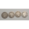 Image 1 : United States 1897, 1905, 1909-O, 1913 90% Silver Barber Dimes - Face Value: $0.40