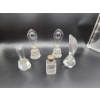 Image 2 : 5 Vintage Gorgeous Glass Perfume Bottles with Stoppers - Unique Shapes and Designs!