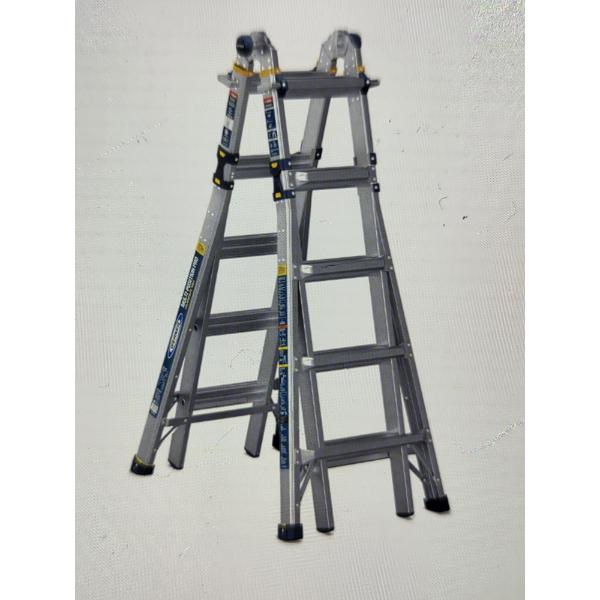 New! Werner Multi Position 21' Pro With Powerlite Rails 5 In 1 Telescoping Ladder - Heavy Duty