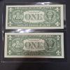 Image 2 : U.S. VINTAGE CURRENCY - 2 PCS - 1957 & 1957-A BLUE SEAL AU CONDITION $1 SILVER CERTIFICATES
