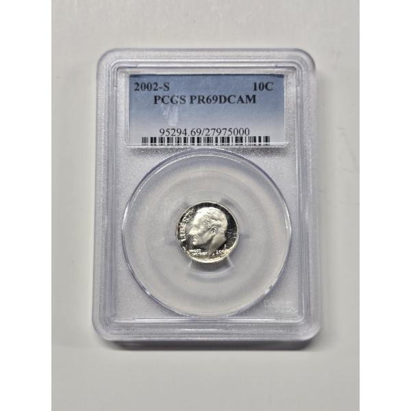 2002 -S Roosevelt Silver Dime Proof -PCGS Graded PR 69 DCAM