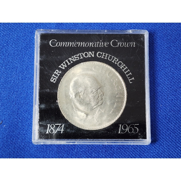 1874-1965 Sir Winston Churchill Commemorative Crown Coin in Display